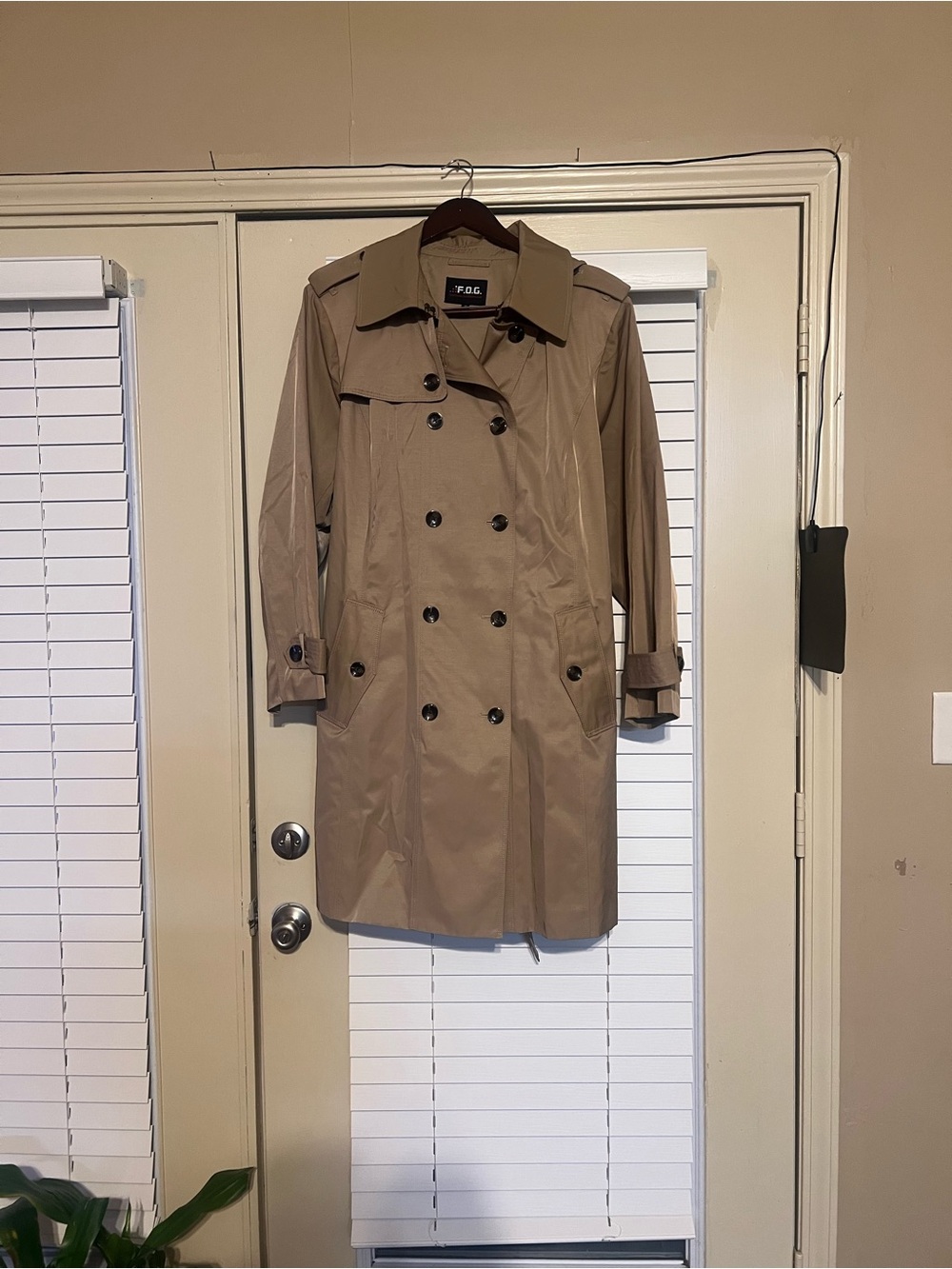 F.O.G. Tan Double-Breasted Trench Coat